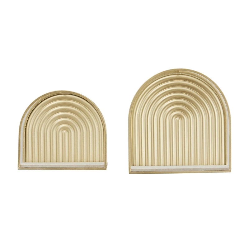 CosmoLiving by Cosmopolitan Gold Contemporary Metal Wall Shelf