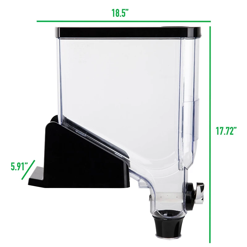 Mind Reader Black 56-Cup Easy-Pour Bulk Cereal Dispenser