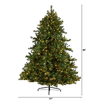 8ft. Pre-Lit Wyoming Mixed Pine Artificial Christmas Tree, Clear Lights