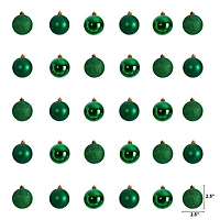 30ct. 2.5" Green Shatterproof Christmas Ornaments