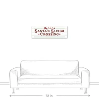 Santas Sleigh Crossing Wood 36x12 Canvas Wall Art