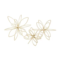 CosmoLiving by Cosmopolitan Gold Metal Abstract Flower Sculpture Set