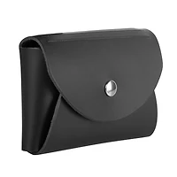 JAM Paper Italian Leather Business Card Holder Case with Round Flap