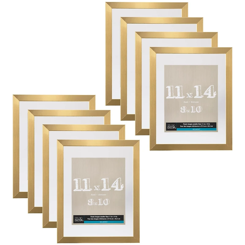 8 Pack: Gold Metallic 11" x 14" Float Frame, Belmont by Studio Décor®
