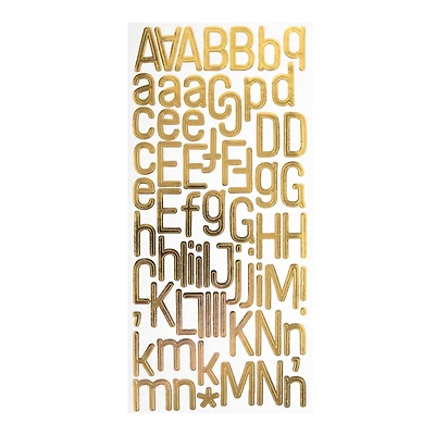 12 Pack: Gold Foil Skinny Alphabet Stickers by Recollections™