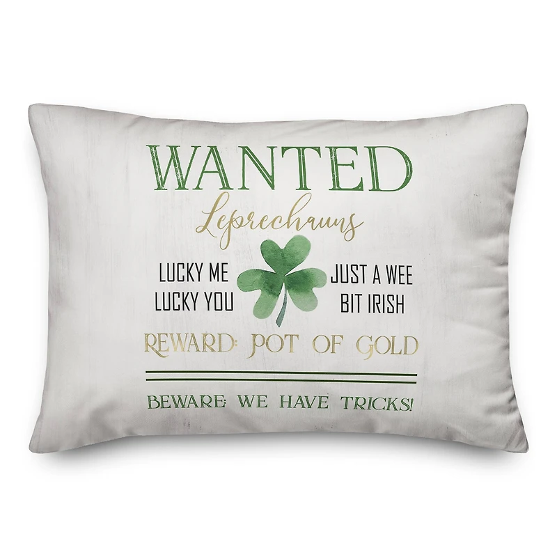 Leprechauns Wanted 20" x 14" Indoor / Outdoor Pillow