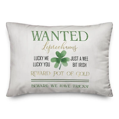 Leprechauns Wanted 20" x 14" Indoor / Outdoor Pillow