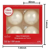 4 Pack 3.1" Shiny Glass Ball Ornaments by Ashland
