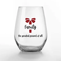 Family is the Greatest Present 15oz. Printed Stemless Wine Glass