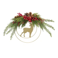 18" Deer & Pine Half Wreath