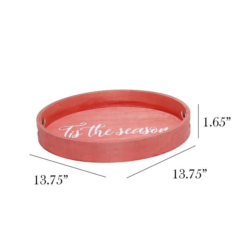 Elegant Designs™ 13.8" Round Tis the Season Serving Tray with Handles