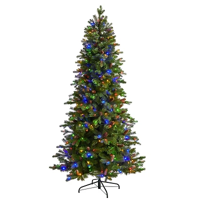 7ft. Pre-Lit Fraser Fir Artificial Christmas Tree, Color Changing LED Lights