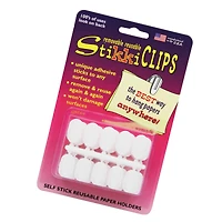 StikkiCLIPS™ White Adhesive Clips, 3 Packs of 30