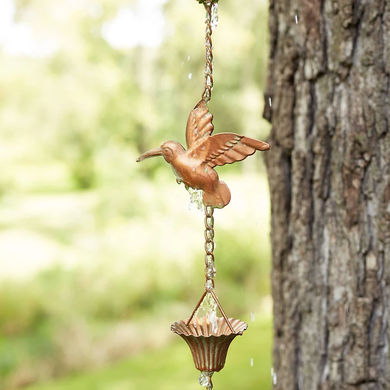 69" Iron Hummingbird Rain Chain