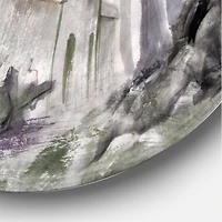 Designart - Haunted Castle In The Woods - Traditional Metal Circle Wall Art