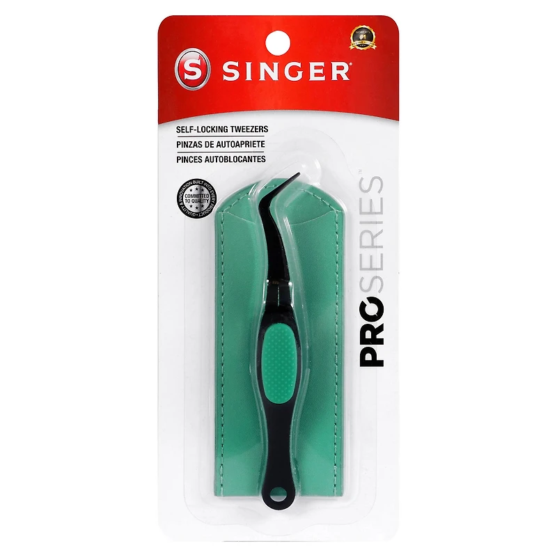 SINGER® ProSeries™ Self-Locking Tweezer with Storage Sleeve