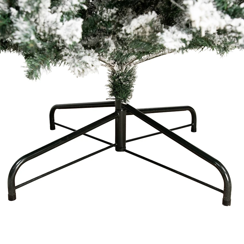 9ft. Pre-Lit Flocked Pine Artificial Christmas Tree, Warm White LED Lights