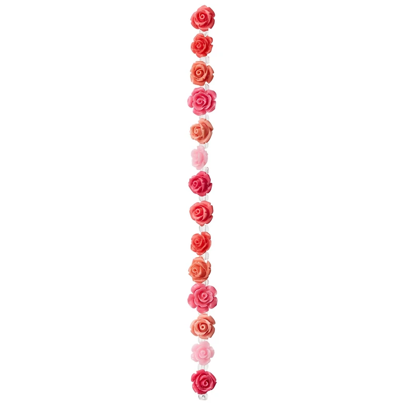 12 Pack:  Pink Mix Reconstituted Stone Rose Beads, 10mm by Bead Landing™