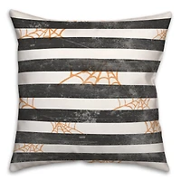 Spiderwebs & Stripes Spun Poly Throw Pillow