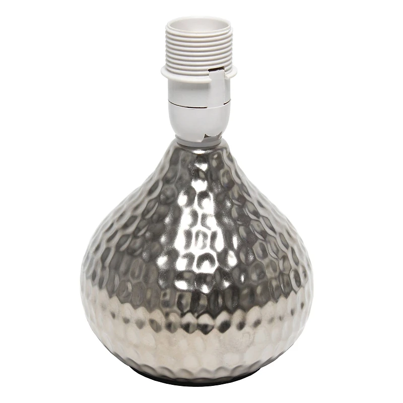 Simple Designs Hammered Silver Table Lamp