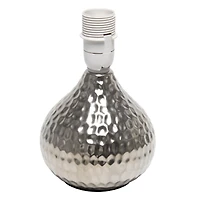 Simple Designs Hammered Silver Table Lamp