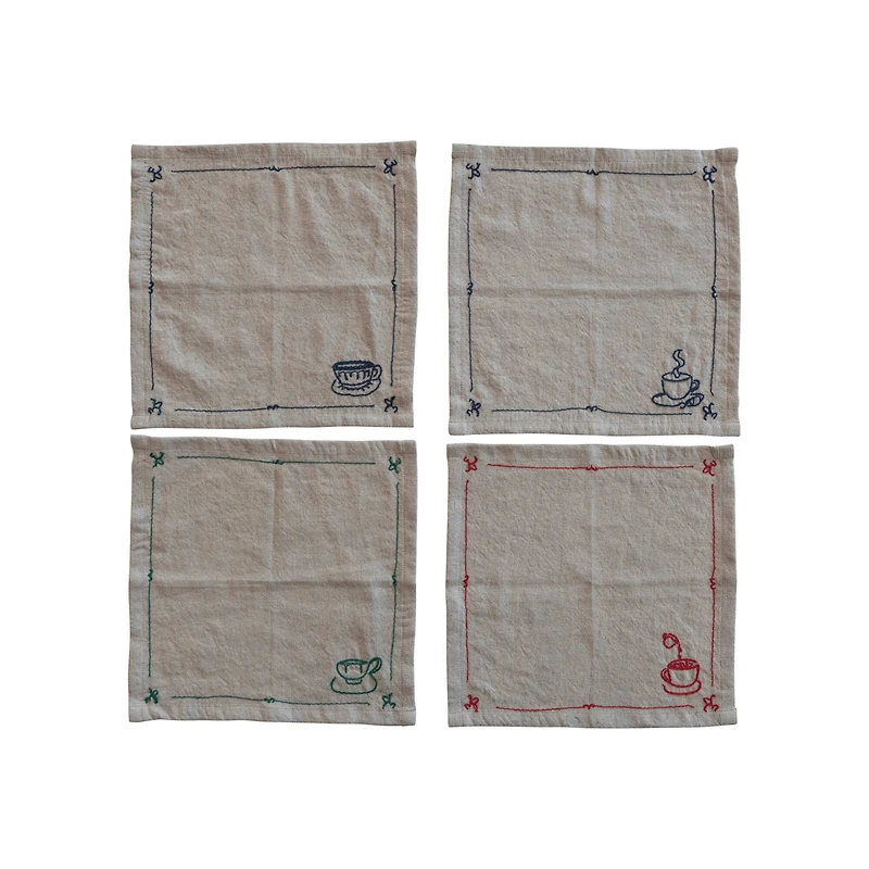 Hello Honey® Coffee & Tea Cotton & Linen Cocktail Napkins, 4ct.