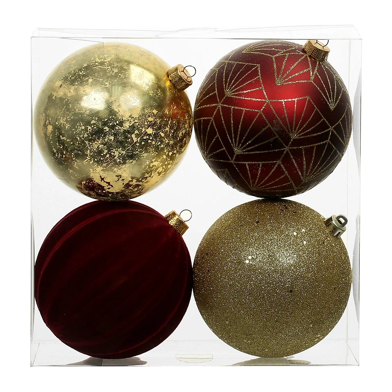 4 Pack 4.7" Berry Jolly Shatterproof Ball Ornaments by Ashland®