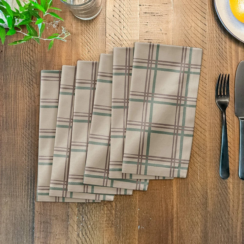 Holiday Plaid on Cotton Twill Napkin