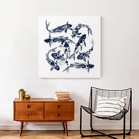 Navy Koi Canvas Wall Art
