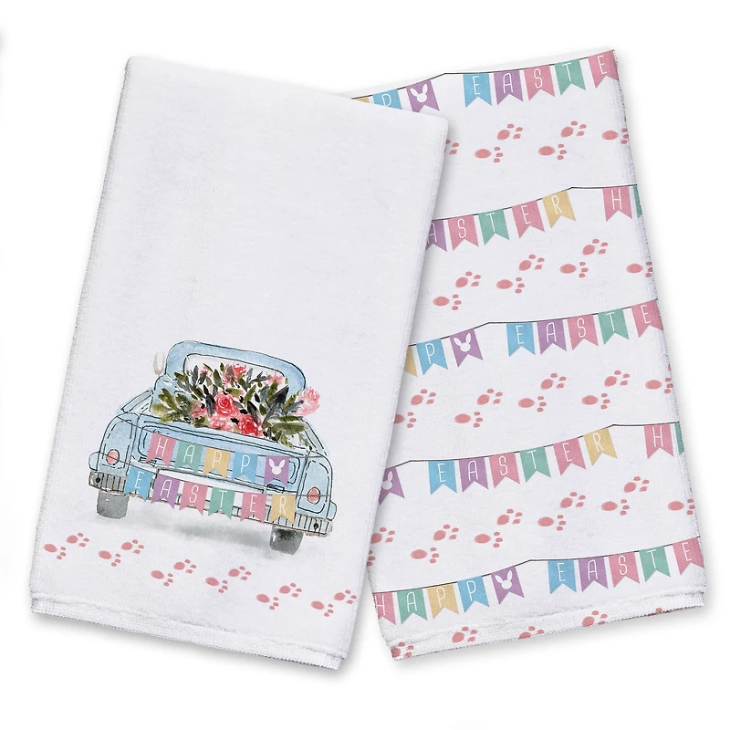 Easter Truck 16" x 25" Tea Towel - Set of 2
