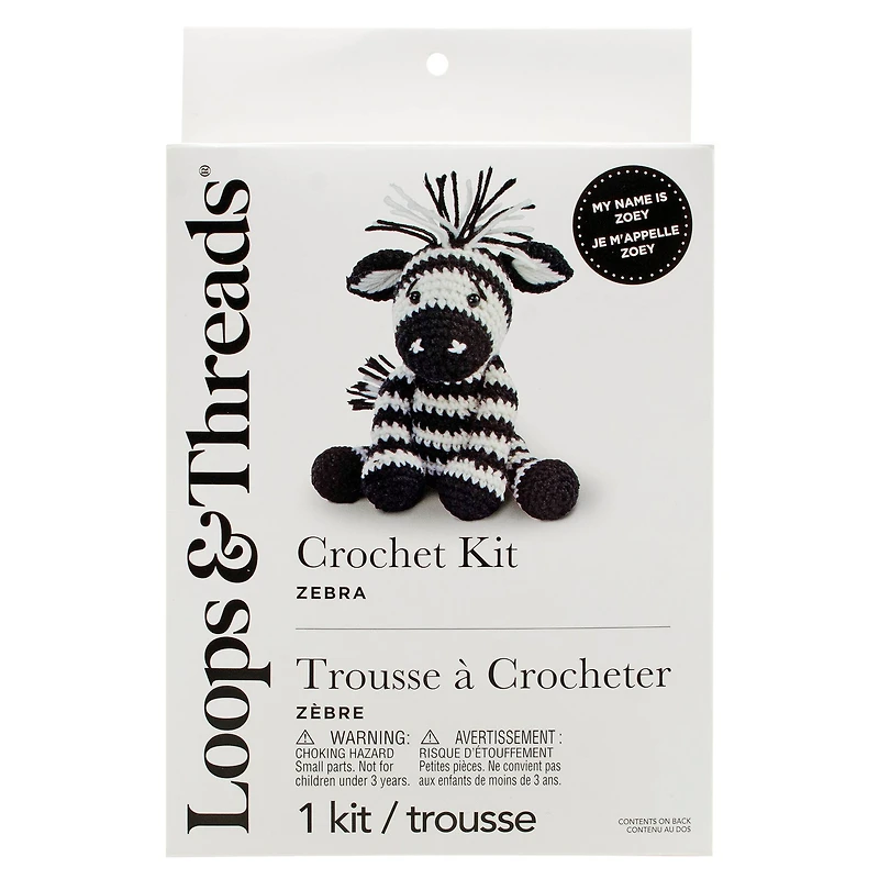 Intermediate Zebra Amigurumi Crochet Kit by Loops & Threads®