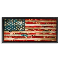 Stupell Industries Patriotic Collaged Flag Floater Framed Art