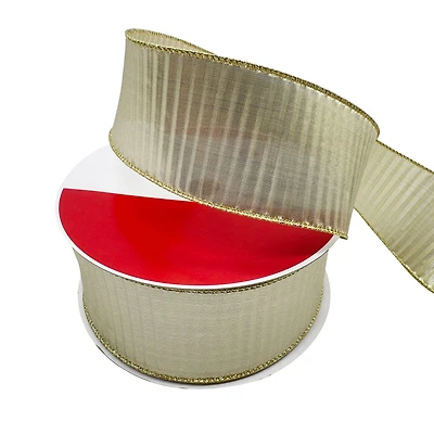 2.5" x 80ft. Gold Spiral Wired Ribbon by Celebrate It®