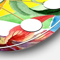 Designart 'Retro Floral Botanical I Mid-Century Modern Wall Clock