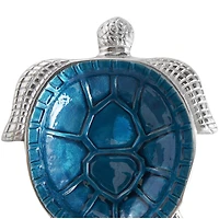 Blue Aluminum Metal Turtle Enameled Decorative Bowls, 2ct.