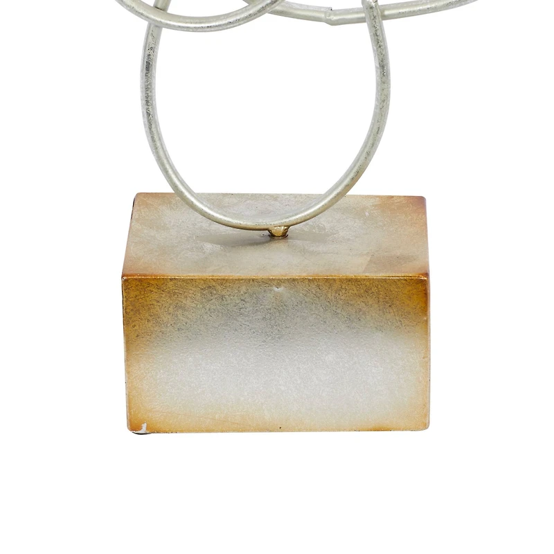 22" Silver Metal Contemporary Twist Sculpture