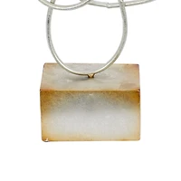 22" Silver Metal Contemporary Twist Sculpture