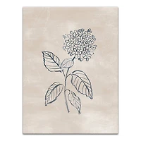 Blye Hydrangea Drawing 12" x 16" Canvas Wall Art