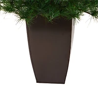 3.5ft. Unlit Yukon Mixed Pine Artificial Christmas Tree in Bronze Metal Planter