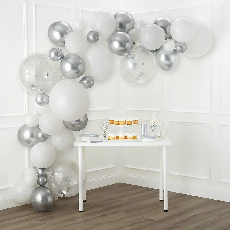 10ft. Silver & White Balloon Garland by Celebrate It™