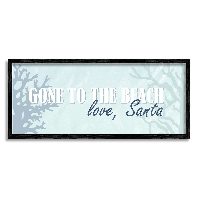 Stupell Industries Gone To Beach Love Santa Phrase Framed Giclee Art