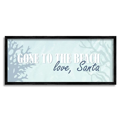 Stupell Industries Gone To Beach Love Santa Phrase Framed Giclee Art