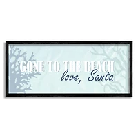 Stupell Industries Gone To Beach Love Santa Phrase Framed Giclee Art