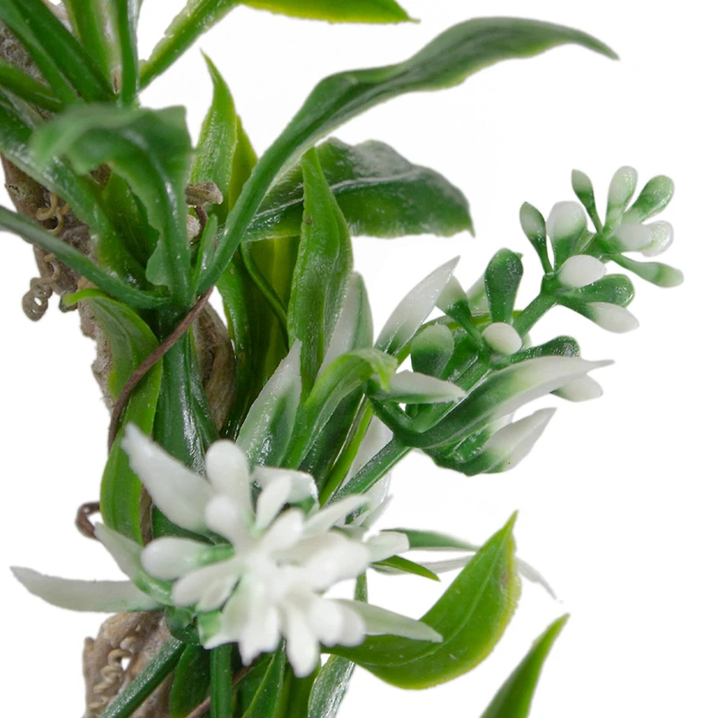 7" Mini White Floral & Foliage Spring Wreath