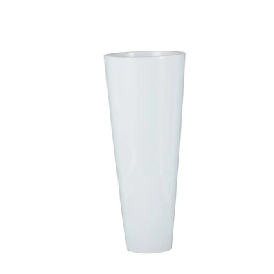 36" White Fiberglass Minimalistic Decorative Vase