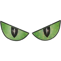 42" Lighted Green & Black Eyes Halloween Window Silhouette Decoration