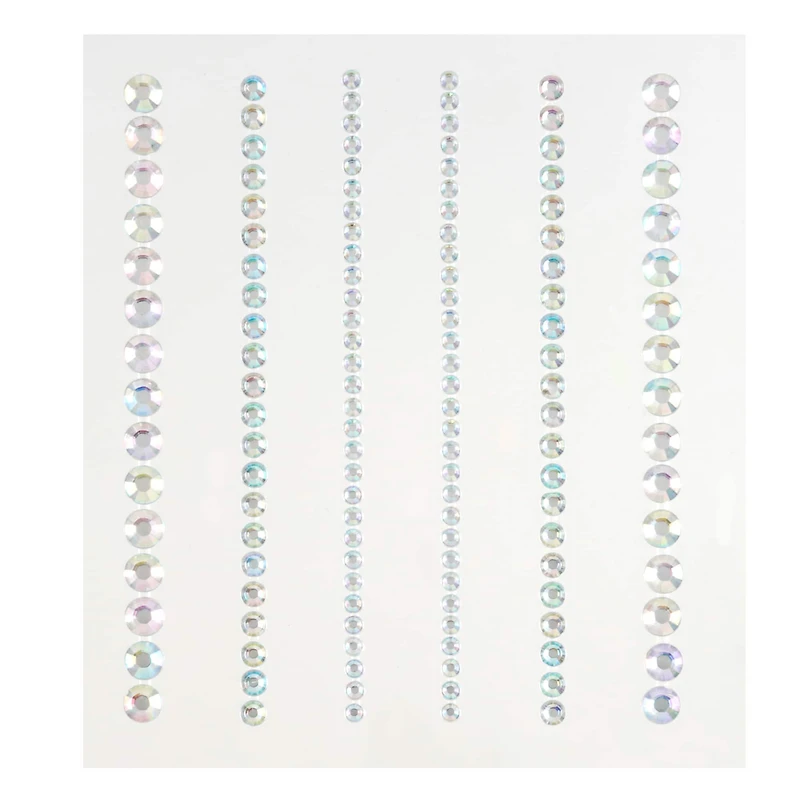 12 Packs: 6 ct. (72 total) Clear Iridescent Gem Strip Bling Stickers by Recollections™