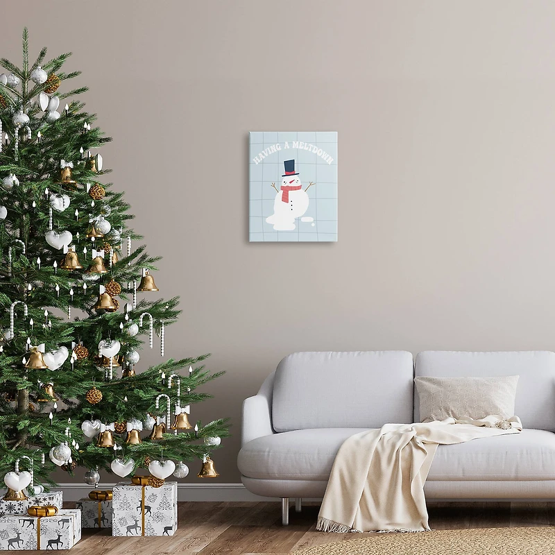 Stupell Industries Having A Meltdown Funny Snowman Canvas Wall Art