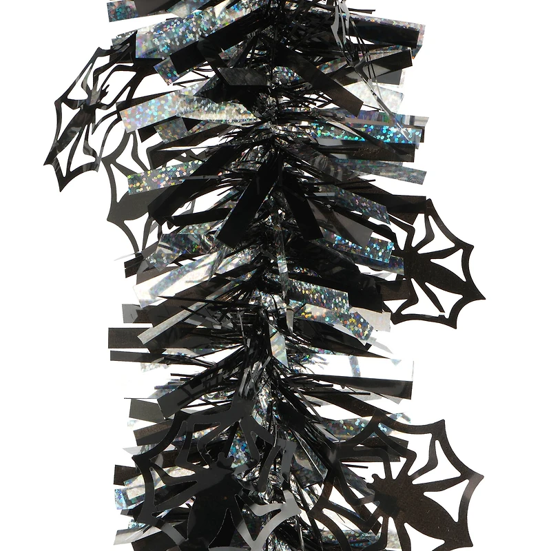 6ft. Black Spider Tinsel Garland by Ashland®