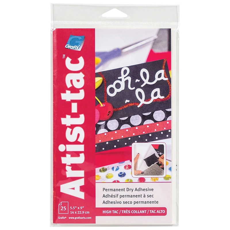 Grafix® Artist-Tac™ Dry Adhesive Sheet, 5.5" x 9"
